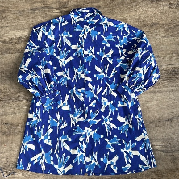 Scoop Ballon Sleeve Poplin Dress Long Sleeve Medium - Picture 6 of 8